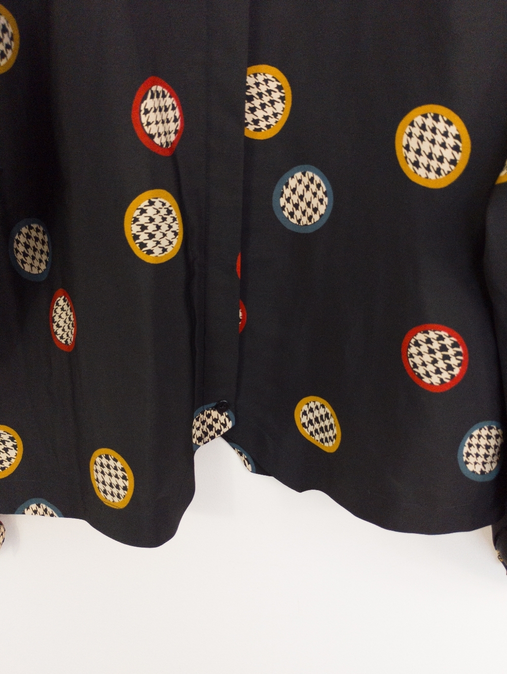 Serge Nancel Paris Vintage Geometric Circle Print Button Down Blouse Size 40 - Picture 3 of 10
